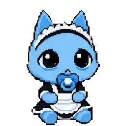 Baby maid blue cat sprite