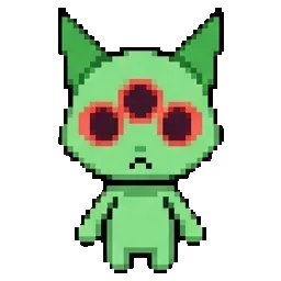 Three-eyed kitten sprite