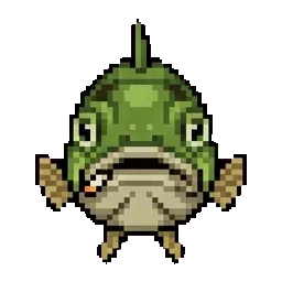Burnt out, tired, fallen off, failed, fish that smokes sprite