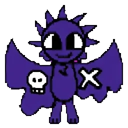 The bad happy purple fly bird sprite