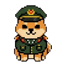 Vietnamese Dog Wearing Military Uniform sprite