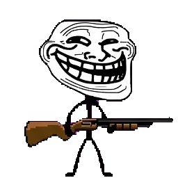 Crazy Trollface With A Shotgun Screaming sprite