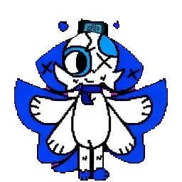 The girl kitty fly blue sprite