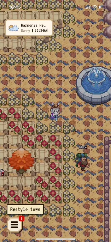 5 Best Games Like Animal Crossing for Mobile 2026 (Android & iOS) 5 screenshot of Redbean dessert town with custom-decorated house and original characters, a mobile game like Animal Crossing