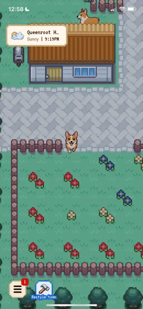 5 Best Games Like Animal Crossing for Mobile 2026 (Android & iOS) 7 screenshot of Redbean peaceful village with custom-decorated house and original characters, a mobile game like Animal Crossing