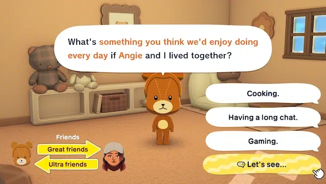screenshot of a mii character how to play tomodachi living the dream on mobile
