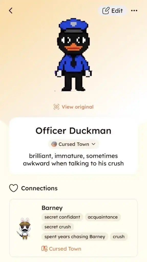 Free Animal Hospital OC Maker: 3 Best Ways to Create Your OC 15 Redbean Character's bio screen, showing persona details and connections with other characters