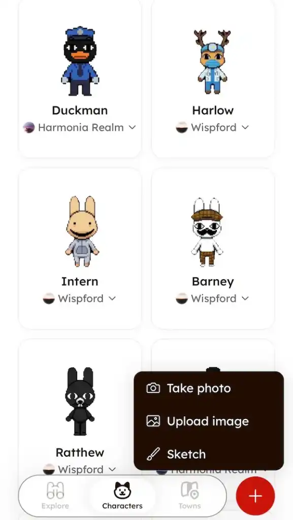 Free Animal Hospital OC Maker: 3 Best Ways to Create Your OC 11 Redbean character list screen showing saved Animal Hospital characters ready to play