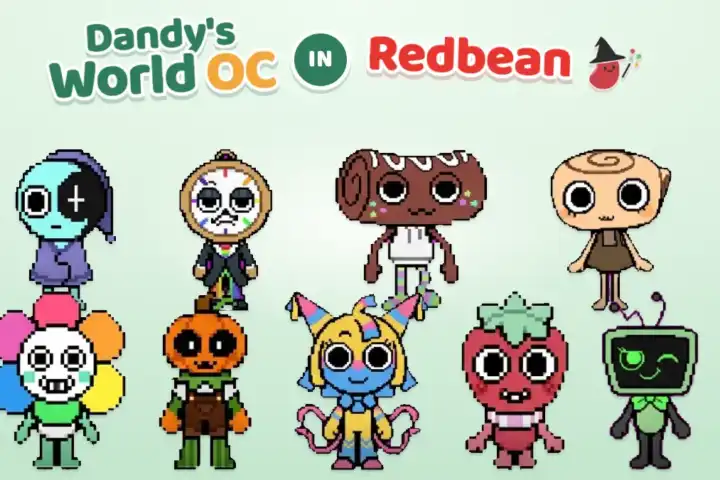 Dandy's World OC Maker: Build a Toon That Feels Alive 6 Dandy's World Toons pixel characters recreated in Redbean, a Dandy's World OC maker