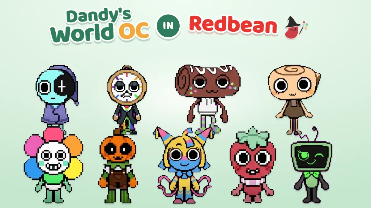 Dandy's World OC Maker: Build a Toon That Feels Alive 1 Dandy's World Toons pixel characters recreated in Redbean, a Dandy's World OC maker