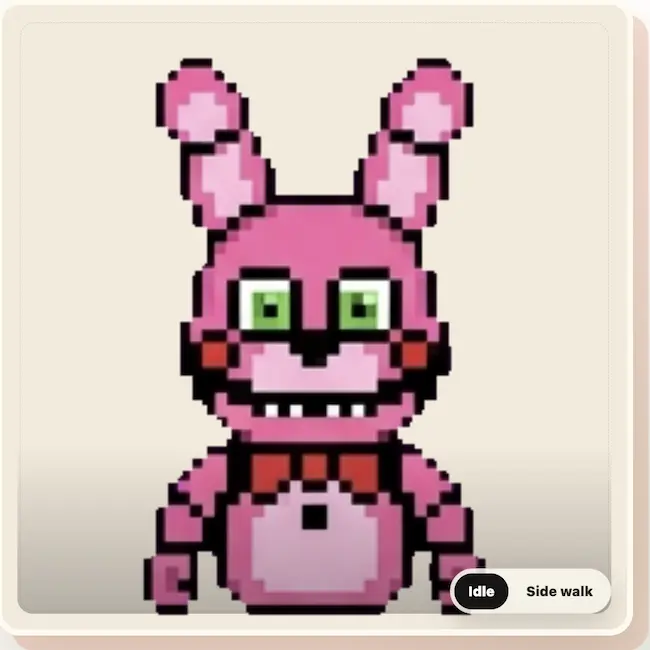 How to Create & Play The Walten Files OC in Redbean 2026 11 Bonnie Bunny, Bon Walten Files OC recreated as a playable pixel character in Redbean