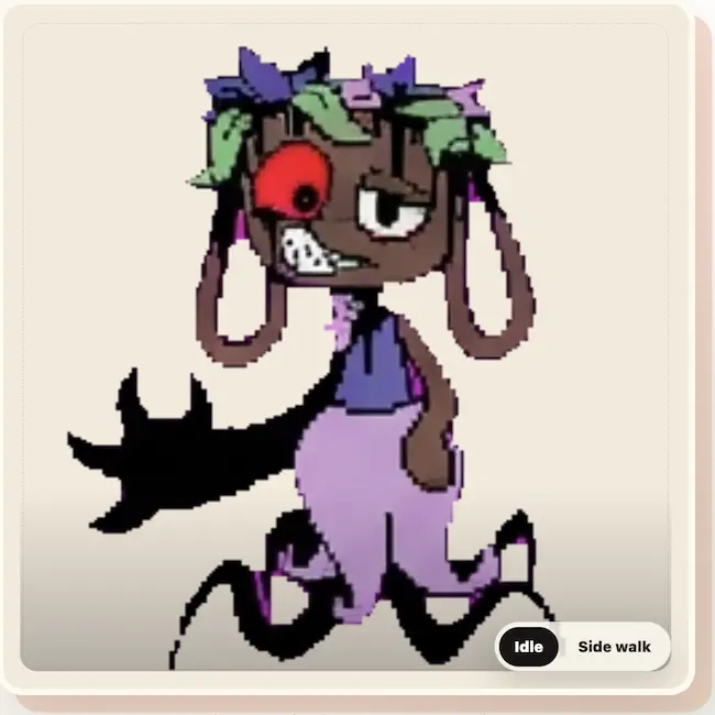 Dandy's World OC Maker: Build a Toon That Feels Alive 17 Twisted form of Bassie, a Dandy's World OC recreated as a pixel character in Redbean