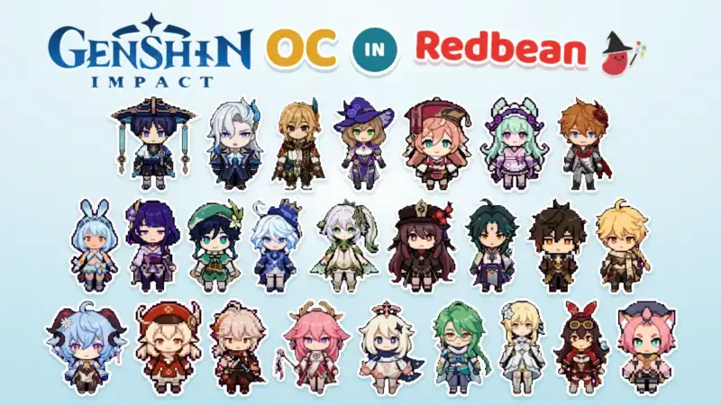 Genshin Impact Character Maker - Create Alive & Playable OC With Redbean 1 Genshin Impact OCs and characters recreated as playable pixel characters in Redbean, a Genshin Impact character maker